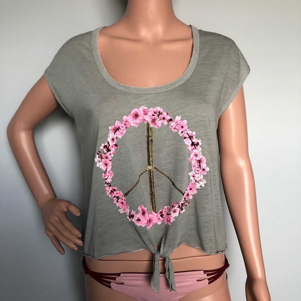 Chaser Pink Blossom Peace Sign Tee - Picture 2 of 7